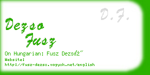 dezso fusz business card